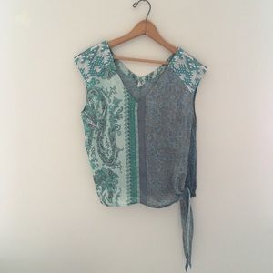 ⭐️ Anthropologie XS Tiny Silk Embroidered Top